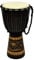 70 cm Djembe Trommel Buschtrommel Afrika-Style geschnitzt Handarbeit exotische Motive Schnüre Knoten Ziegenfell schwarz braun