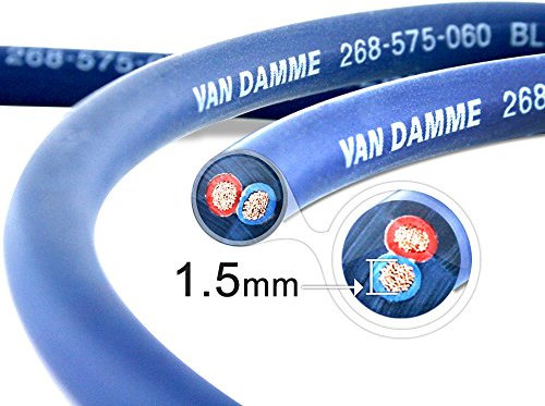 Van Damme Professional Blue Series Studio Grade 2 x 1.5 mm (2 core) Twin-Axial Speaker Cable 268-515-060 100 Metre / 100M