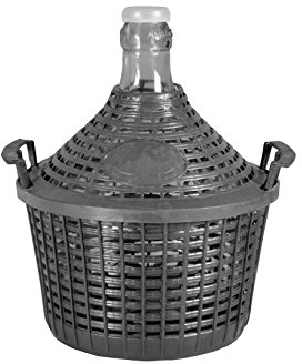 Home Damigiana con Cesto, Vetro/Plastica, Grigio, 25 litri