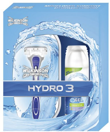 Wilkinson Sword Hydro3 Geschenkset (1 Apparat inkl. 2 Klingen + Hydro Minigel Sensitive 75 ml)