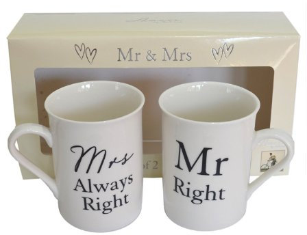 Mr Right & Mrs ALWAYS Right China Mugs (XWG390)