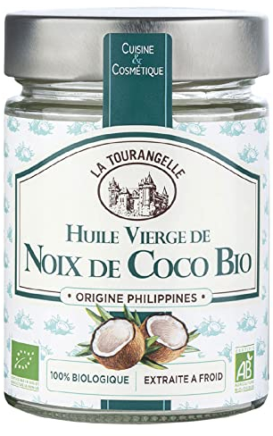 La Tourangelle - Huile vierge de noix de coco - 100% Biologique - Première pression à froid - Cuisine et cosmétique - 314ml