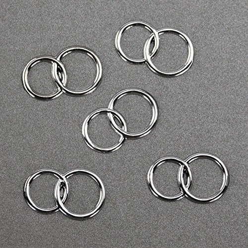 25 x Doppel Ring silber Deko Streuteile Scrapbooking Tischdeko Streudeko Hochzeit
