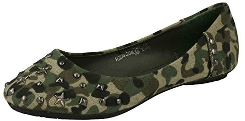 Mädchen Spot auf Nieten 'Ballerinas', - Camouflage (Green) - Größe: 32 EU Kinder