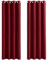 PONY DANCE Schlafzimmer Gardinen und Vorhänge 2er Set H 210 x B 132 cm Verdunklungsvorhänge mit Ösen Gardine Rot Blickdicht Thermovorhänge Kälteschutz