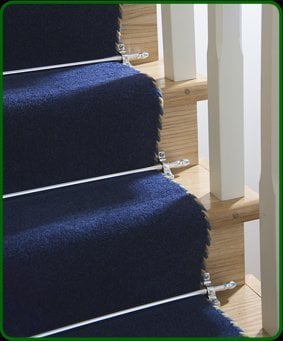 West Derby Carpets eXtreme Jubilee Stair Rods ~ Satin Silver/Chrome - Easy Rods to fit Hollow Stair Carpet Runner Bars Affordable Cheap New
