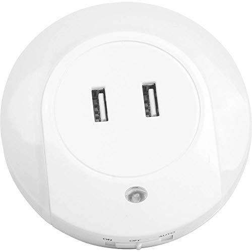 Müller-Licht 27700019 LED Nightlight Amber USB Sensor, 2X 100mA, rund schwarz