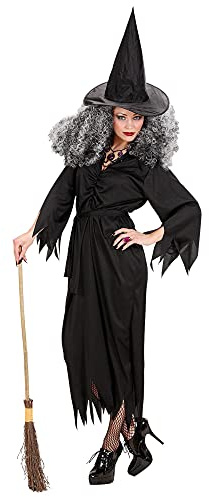 W WIDMANN MILANO Party Fashion - Hexenkostüm Damen | 3-teilig mit Kleid, Gürtel und Hut, Magier Look für Halloween, Karneval und Mottoparty