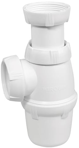 Wirquin SP3213 Siphon d'évier classique ⌀40 mm réglable en hauteur, blanc