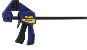 Irwin T53006EL7 Micro Einhand-Zwinge 115 mm, Haltekraft 15 kg, Blau/Schwarz