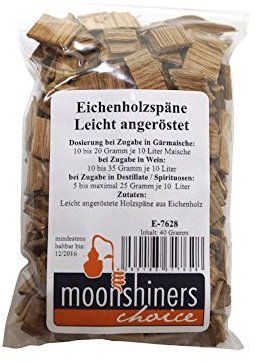 'Moonshiners Choice' American Oak Wood Chips Light Toasting (40 g)