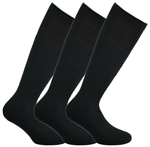 Fontana Calze, 12 paia di calze LUNGHE sportive in cotone spugna NERO taglia unica