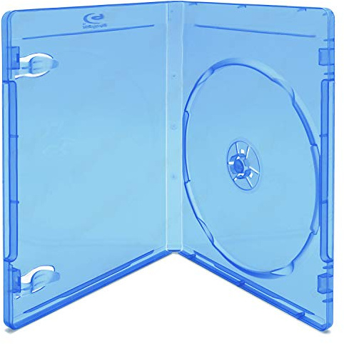 Energmix 20x Blu-Ray Hüllen für je 1 Disc - Mit Logo blau-transparent im 20er-Pack