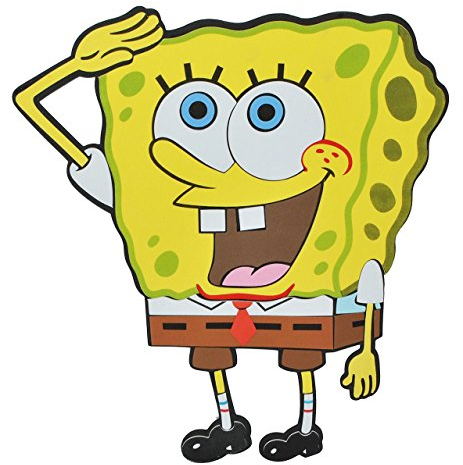 alles-meine.de GmbH 3-D Wandtattoo/Wandbild/Türschild - XL Spongebob Schwammkopf aus Moosgummi - Robert Fisch Wandsticker Wanddeko für Kinderzimmer Kind Kinder Deko Bilder