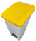 Chabrias Ltd 60 Litre Yellow Clinical Waste Bin With Pedal, Indoor Recycling Bin Container with Lid, Wheels & Handle, Heavy-Duty Plastic Recycling Solution for Home, Office, School, Commercial Use
