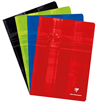 Clairefontaine 3123C Heft (DIN A4, 21 x 29,7 cm, rautiert, 90g, 40 Blatt) 1 Stück farbig sortiert