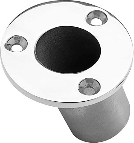 TAYLOR MADE PRODUCTS Flush-Mount Boat Flag Pole Socket, 60-Degree Angle, Fits 1-1/4 Diameter Poles, T316 Polished Stainless Steel, Fits Gunwale, Deck, Pontoon, Marina - 967
