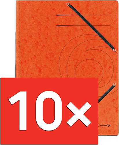 Herlitz 10843878 Einschlagmappe mit Gummi A4 | 10er Pack Orange