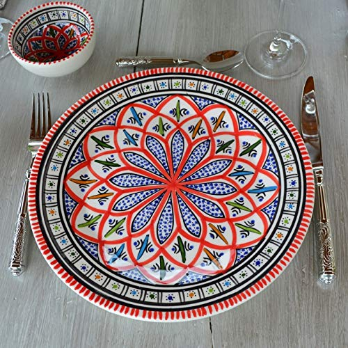 Yodeco – Juego de 6 Platos Llanos (BAKIR Rojo – D 24 cm