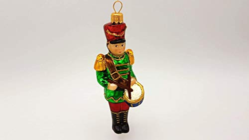 Hanco Soldat mit Trommel glänzend Design 2304.03 - Christbaumschmuck aus Glas
