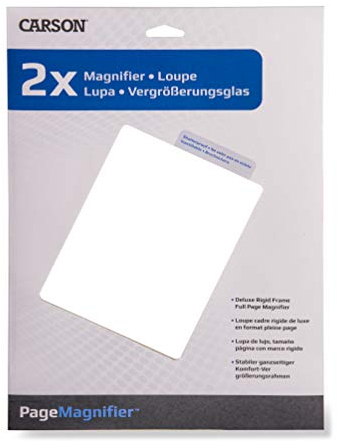 Carson Lente d'Ingrandimento 2x Rigid Frame 8.5x11 Pollici, Ideale per Lettura di Giornali, Riviste e Libri (DM-21)