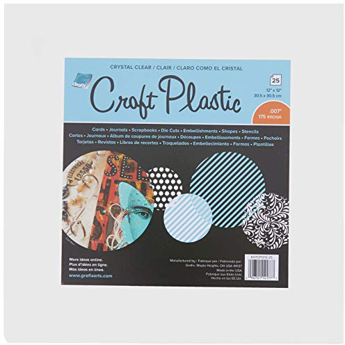 Grafix Craft Plastic – Ultraklare 1,7 cm große Bastel-Kunststofffolie, langlebige und archivarische Folie, perfekt für Bastelarbeiten, Schablonen, Tagebücher, Karten, 3D-Verzierungen und mehr, 30,5 x