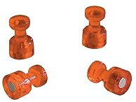 FRANKEN Memohalter, Hochwertige Magnete für Büro, Haushalt, Werkstatt, ideal für Whiteboards, Kühlschrank, Plantafeln oder Schaukästen, 18 x 11 mm, 4 Stück, Orange, HMH1805