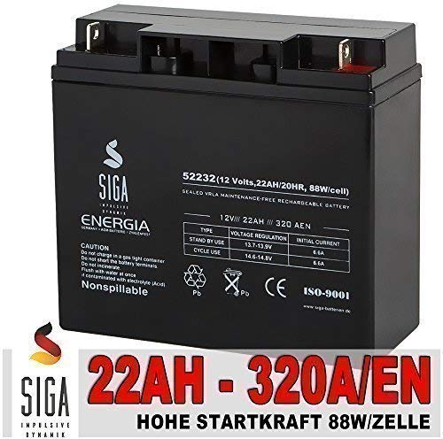 Akku 22Ah 12V Blei AGM Hochstrom Batterie Booster Rasentraktor Motorrad Jetski 18Ah 19Ah 20Ah