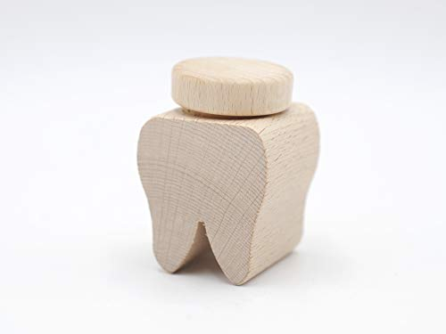 JOWE Zahndose aus Holz | Milchzahndose in Zahnform| Zahnbox aus Buche made in Austria