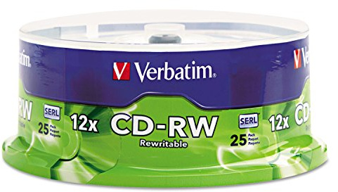 Verbatim CD-RW 700MB 2X-12X Rewritable Media Disc - 25 Pack Spindle