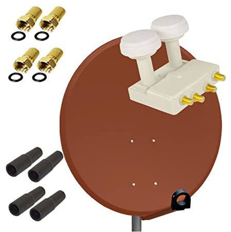Premium X Satelliten-Komplettanlage 80cm SAT-Schüssel Aluminium Rot