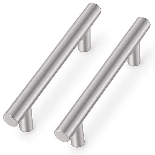 Probrico 15 Pack Kitchen Door Handles Brushed Nickel Stainless Steel 96mm Hole centers/150mm Long Kitchen Cabinet T Bar Handle Furniture Drawer Pulls Cupboard Knobs PD201HSS96