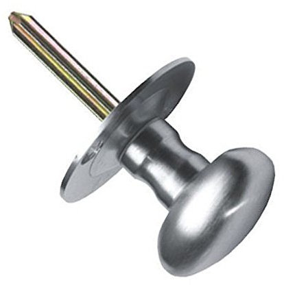 Oval Rack Bolt Knob Key Heavy Satin Chrome Door or Window