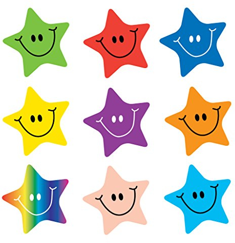 Sticker Solutions Aufkleber mit Smileys in Sternenform, 180 Stück