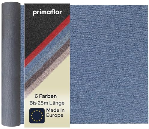 Primaflor Sauberlauf - PICOLLO, Blau, 1,00m x 3,00m, Rutschfester Schmutzfangläufer Meterware, Robuster Küchenläufer nach Maß, Zuschneidbarer Teppichläufer, Eingangsmatte für Flur und Windfang