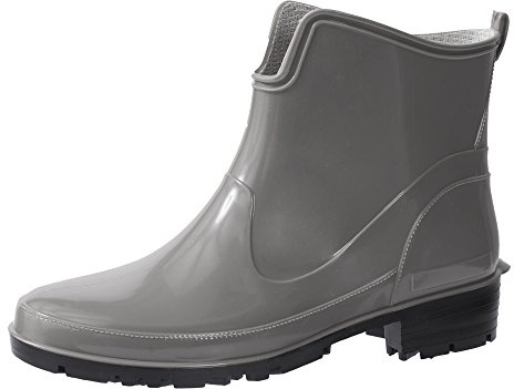 Ladeheid Bottes en Caoutchouc pour Femmes Courtes Bottines Imperméables Bottes de Pluie Élégantes et Confortables LA-930 (Gris, 38 EU)
