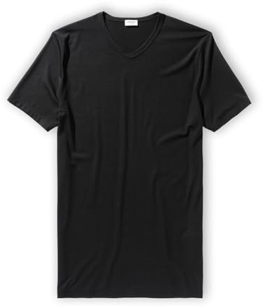 Zimmerli T-Shirt Kurzarm V-Ausschnitt Pureness - T Shirt Herren - aus Modal - Pflegeleicht - Schwarz - für Pures Wohlgefühl - Qualität aus der Schweiz - Größe XL
