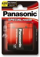 PANASONIC ELECTRONIC COMPONENTS 3R12REL/1BP Battery, Zinc Carbon, 4.5 V, 3 x R12, Flat Top (5 pieces)