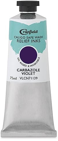 Cranfield Caligo, Safe Wash Relief Ink, 75ml Tube, Carbazole Violet, VLCN71139