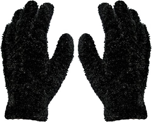 normani 2 Paar Kuschel - Plüsch - Handschuhe Magic Gloves Farbe Schwarz