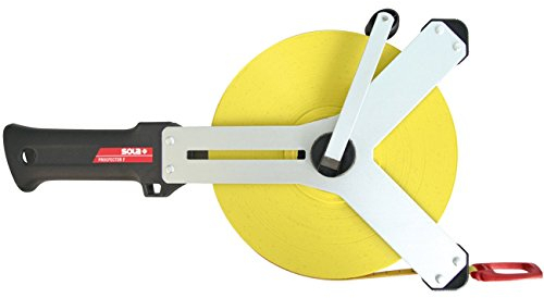 SOLA PROSPECTOR F - Maßband Glasfaser 30m / 13mm - gelb mit mm Skala - Genauigkeitsklasse II - Bandmaß mit Multifunktions-Endhaken - Metermaß Länge - 50m, 30m