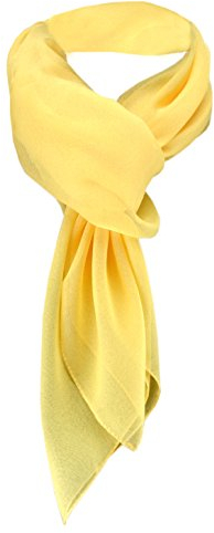 TigerTie Damen Chiffon Halstuch gelb Uni Gr. 90 cm x 90 cm - Schal