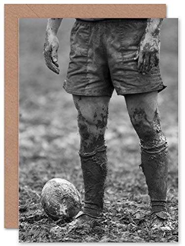 Wee Blue Coo Dt Ball Rugby Mud Bowl Art Birthday Gift Sealed Greeting Card Plus Envelope Blank inside