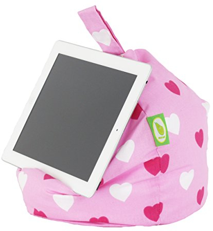Bean Lazy iPad, eReader & Book Mini Bean Bag Fits All tablets and eReaders - Pink Hearts