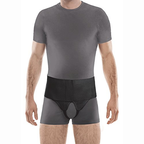 TOROS-GROUP Hernie Leistenbruch Gürtel Unterstützung für reduzierbaren Leistenbrüche Hernia Truss Beiderseitig X-Small Schwarz