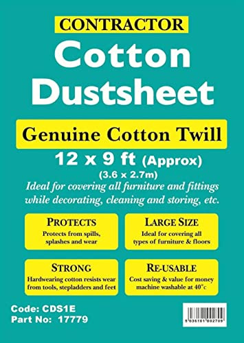 12 x 9' Cotton Twill Dust Sheet