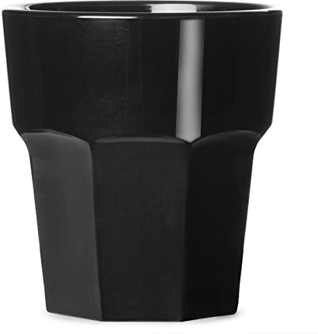 Elite Remedy Polycarbonate Rocks Tumblers Black 9oz / 255ml - Set of 4 | Plastic Reusable Tumblers, Virtually Unbreakable Polycarbonate Plastic - Ideal for Parties, Outdoors & Event Catering