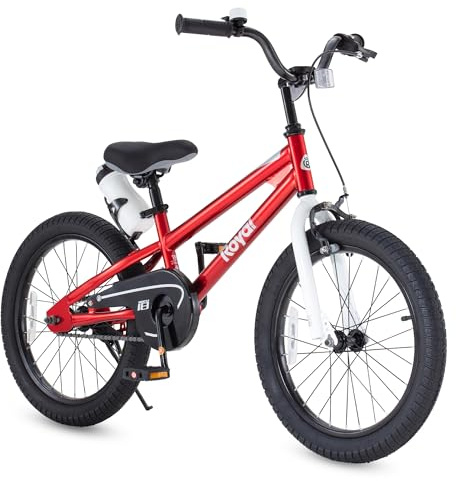 royalbaby BMX Freestyle Kinder Fahrrad, Boy 's Fahrräder und Girl 's Fahrräder mit Rädern mit Training, 30,5 cm, 35,6 cm, 40,6 cm, 45,7 cm, Geschenke für Kinder, RB18B-6R, rot, 45,7 cm