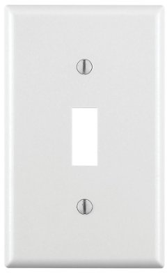 Leviton 1-Gang Toggle Device Switch Wallplate, Standard Size, Thermoset, Device Mount, 88001, White