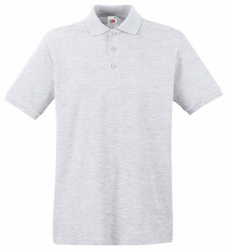 Fruit Of The Loom Mens Premium 100% Cotton Pique Short Sleeve Polo Shirt (M) (Ash Grey)